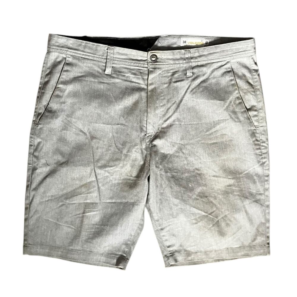Volcom Gray Chino Shorts Size 38 Men’s Casual Flat Front Summer Shorts